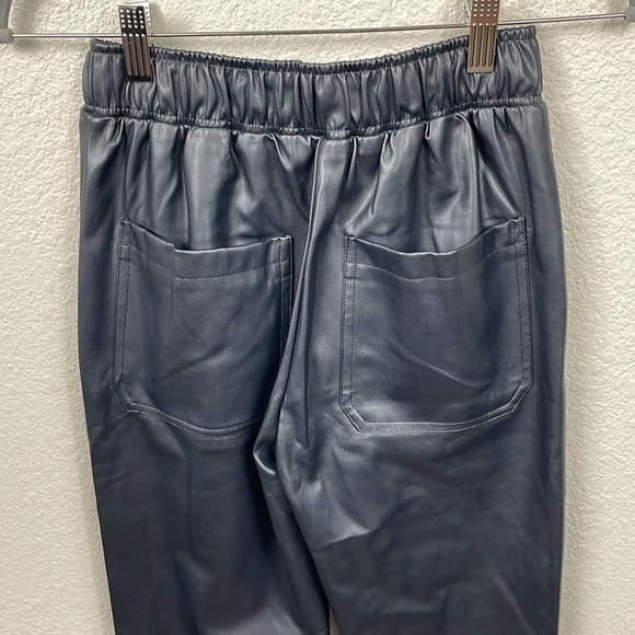 New WeWoreWhat Vegan Leather Jogger Pants Pull On Black Sz XS - Picture 7 of 13